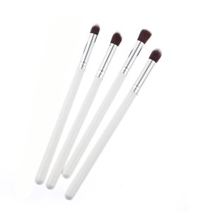 SHOWERORO 4Pcs Eye Make Up Brush Kit White Portable Soft Horse Hair Cosmetic Tool