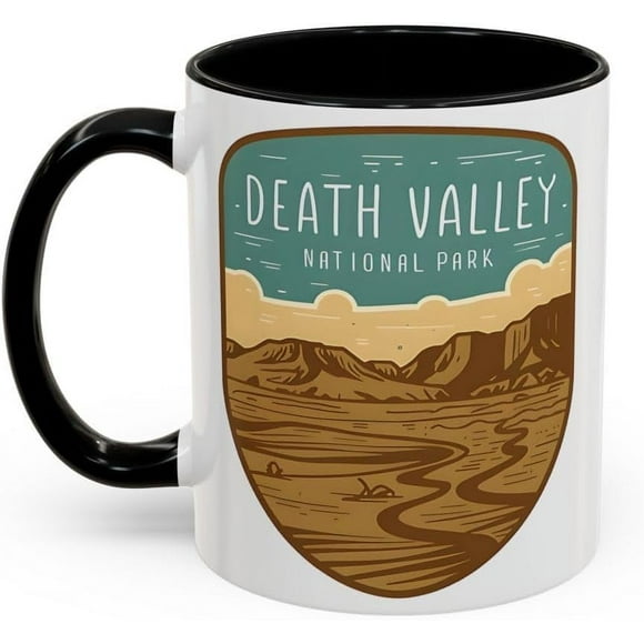 Death Valley National Park Accent Coffee Mug 11oz 15oz Desert Shield Graphic Blue Black Pink Red