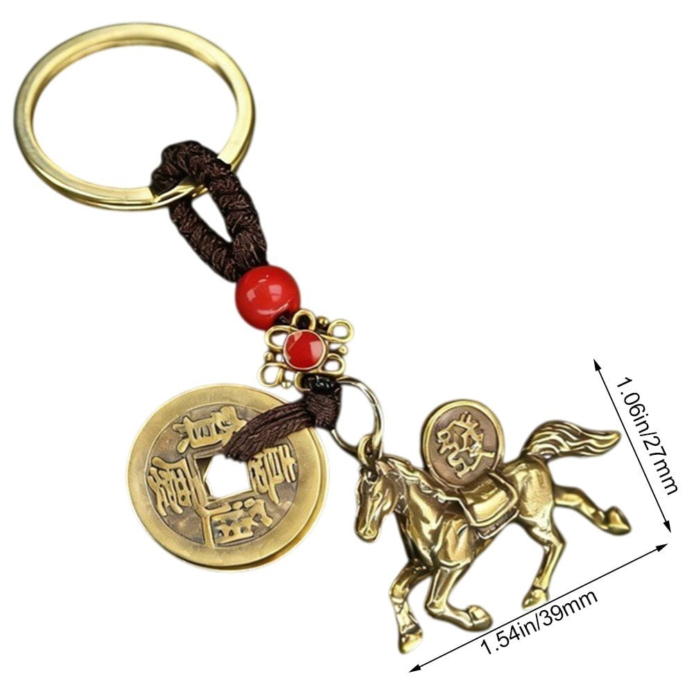 Yvsxxv 2026 Chinese Zodiac Horse Keychain, Lucky Feng Shui Coin