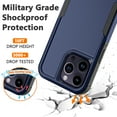 thumbnail image 3 of Xhy iPhone 14 Pro Max Case with Screen Protector 2 in 1 Double Layer Rugged Anti-Drop Military Grade Full Body Protection Durable Detachable for iPhone 14 Pro Max 6.7 inch 2022 Phone - Dark Blue+Black, 3 of 6