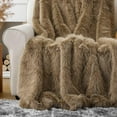 thumbnail image 5 of Luxury White Fluffy Faux Fur Throw Blanket, Large Fur Blankets and Throws for Couch, Bed, Super Soft Cozy Warm Plush Fuzzy Fur Throws with Long Pile, 60"x80", 5 of 9