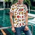 thumbnail image 6 of Lsque Hot Dog Pizza Pattern Mens Polo Golf Shirts Funny Graphics Shorts Sleeve Button Shirts Baseball T-shirt-4X-Large, 6 of 7