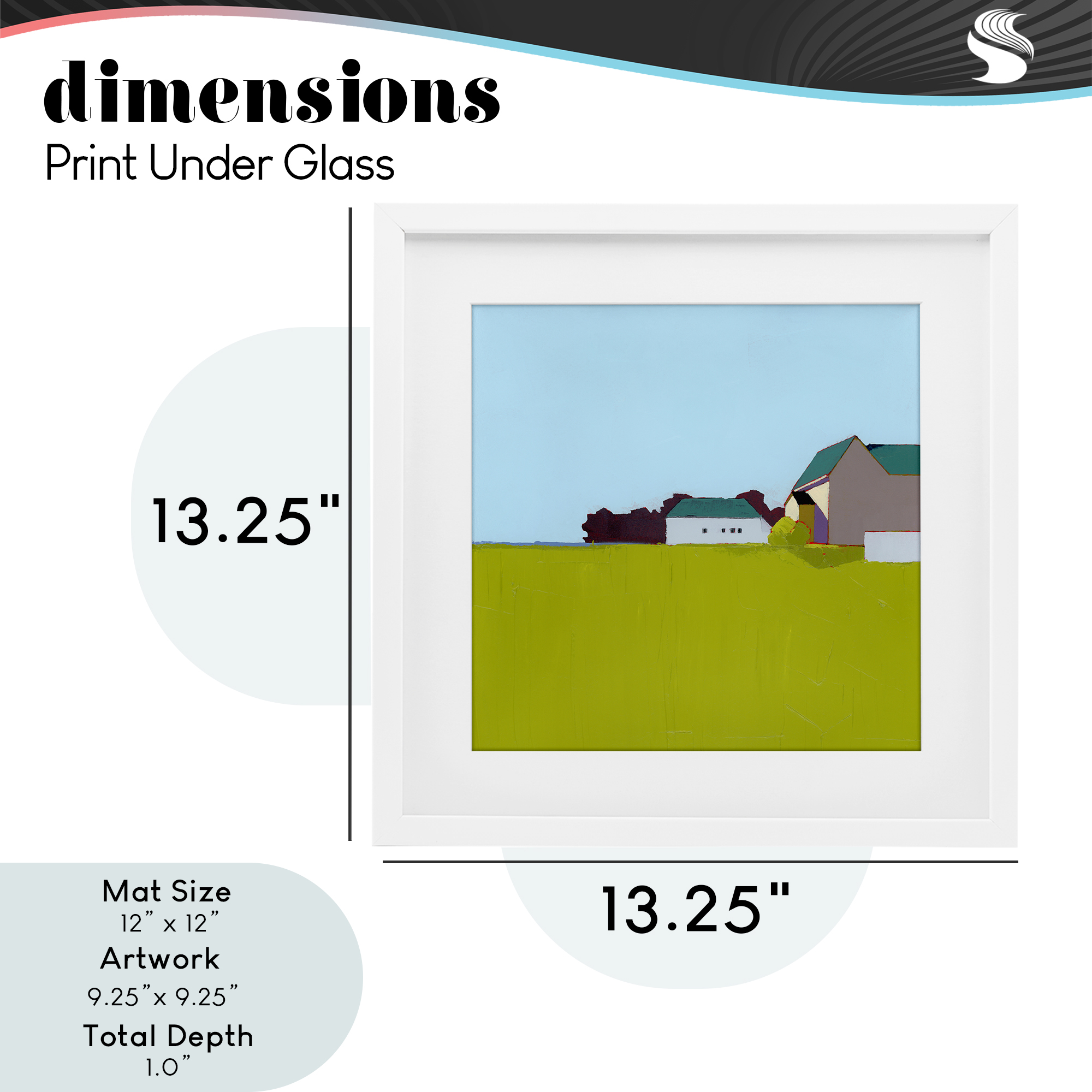Spring Morning Farm Land White Framed Print Under Glass, design by Ruth LaGue