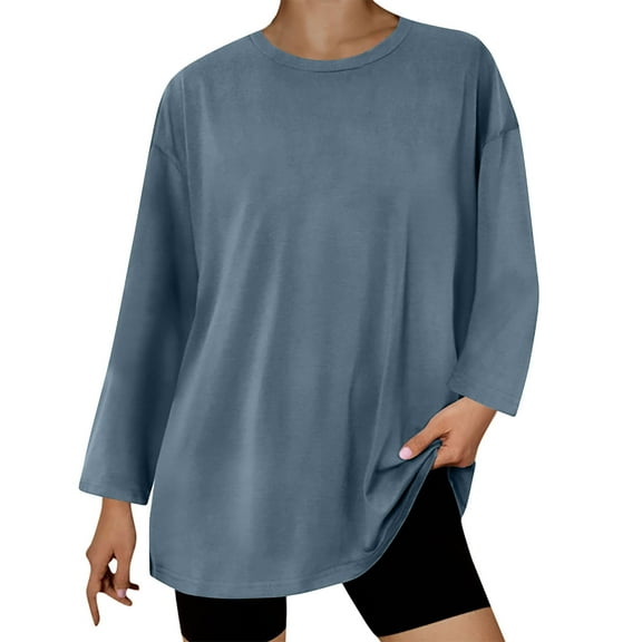 pimelu Womens Tops Dressy Casual Winter Fall Lightweight Comfy Oversized Pullover Shirts Vintage Raglan Long Sleeve Crewneck Tops Weelky
