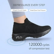 Women's Walking Shoes Arch Support Non Slip Work Shoes Breathable Knit Upper Lightweight for Plantar Fasciitis