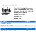 thumbnail image 2 of Front Wheel Bearing Hub Assembly - 6-Lugs - Compatible with 2007 - 2013 Chevy Silverado 1500 RWD (2007 Models with 6-Lug Hubs) 2008 2009 2010 2011 2012, 2 of 2
