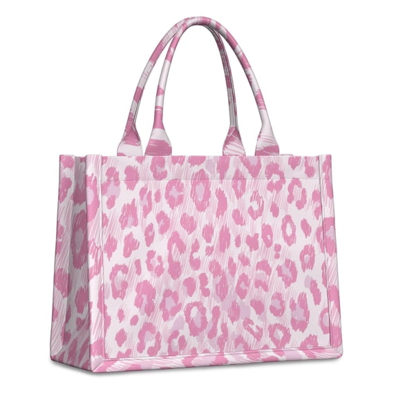 Large Capacity Tote Bag,Pink and Pink Of Leopard Print Handbag Fashion Luxury Tote Bag,15.7"x13"x 5.1" Inches,Laptop Compatible
