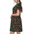 thumbnail image 2 of Rocae Ladybugs In Love for Dresses Summer Casual Ruffle Short Sleeve Cute Crew Neck Flowy Dress with Pockets, 2 of 6