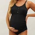 thumbnail image 6 of Happy Date Maternity Swimsuit One Piece Bathing Suit Button Neck Cross Back, 6 of 7
