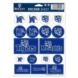 Wincraft Ncaa Universidad De Memphis Hoja De Pegatinas De Vinilo De 5.0 X 7.0 In