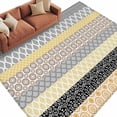 thumbnail image 2 of 5x7 Washable Area Rug, Geometric Bohemia Non-Slip Large Rectangle Rug for Living Room Bedroom, Stripes Brown Yellow and Black Indoor Floor Mat for Home Decor, 2 of 9