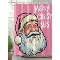 thumbnail image 2 of Christmas Pink Small Stall Shower Curtain, Waterproof Shower Curtains for Bathroom, Santa Claus Merry Xmas Holiday Vintage Washable Fabric Cloth Bath Curtain for Bathtub with Hooks 36x78 Inches, 2 of 6