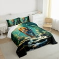 thumbnail image 3 of Homewish Wildlife Tiger Pattern Full Size Comforter Sets,Tropical Botanical Flower Bedding Comforter Set,Green Orange Bedding Sets For Kids,Ultra Soft Home Decor Reversible,3pcs, 3 of 8