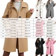 thumbnail image 3 of 12-13 Years Juniors Wool Coat Long Button Down Lapel with Pockets Winter Outerwear, 3 of 6