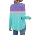 thumbnail image 3 of Maplenight Womens Collared Golf Shirts Long Sleeve V-Neck Button Down Shirts Color Block Business Casual Tops with Pocket, 3 of 6