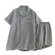 thumbnail image 1 of Pijama de verano para hombre, de color liso, de gasa fina, de manga corta, con cárdigan de solapa, ropa de casa, informal, conjunto de pijama para hombre, 1 of 8