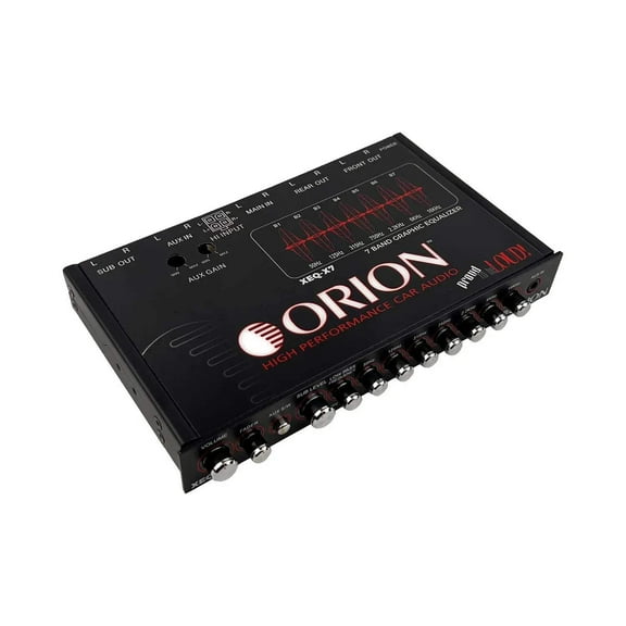 Orion XEQ-X7 7-Band Graphic Equalizer with Front AUX Input & Subwoofer Control