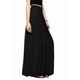 thumbnail image 2 of Women Elegant Solid Hollow Floral Lace Smocked High Waist Flowy A Line Swing Maxi Long Skirt, 2 of 7