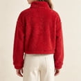thumbnail image 6 of Falkdiz Girls Long Sleeve Shirts Fleece Warm Cropped Tops Outdoor Winter Mock Neck School Solid Color Zip-up for Girls , Red , Size: 14-15 Years, 6 of 8