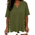 thumbnail image 2 of Endives Womens Linen Shirts Short Sleeve Womens Shirt Blouses Thin Breathable Summer Trendy Green, 2 of 6