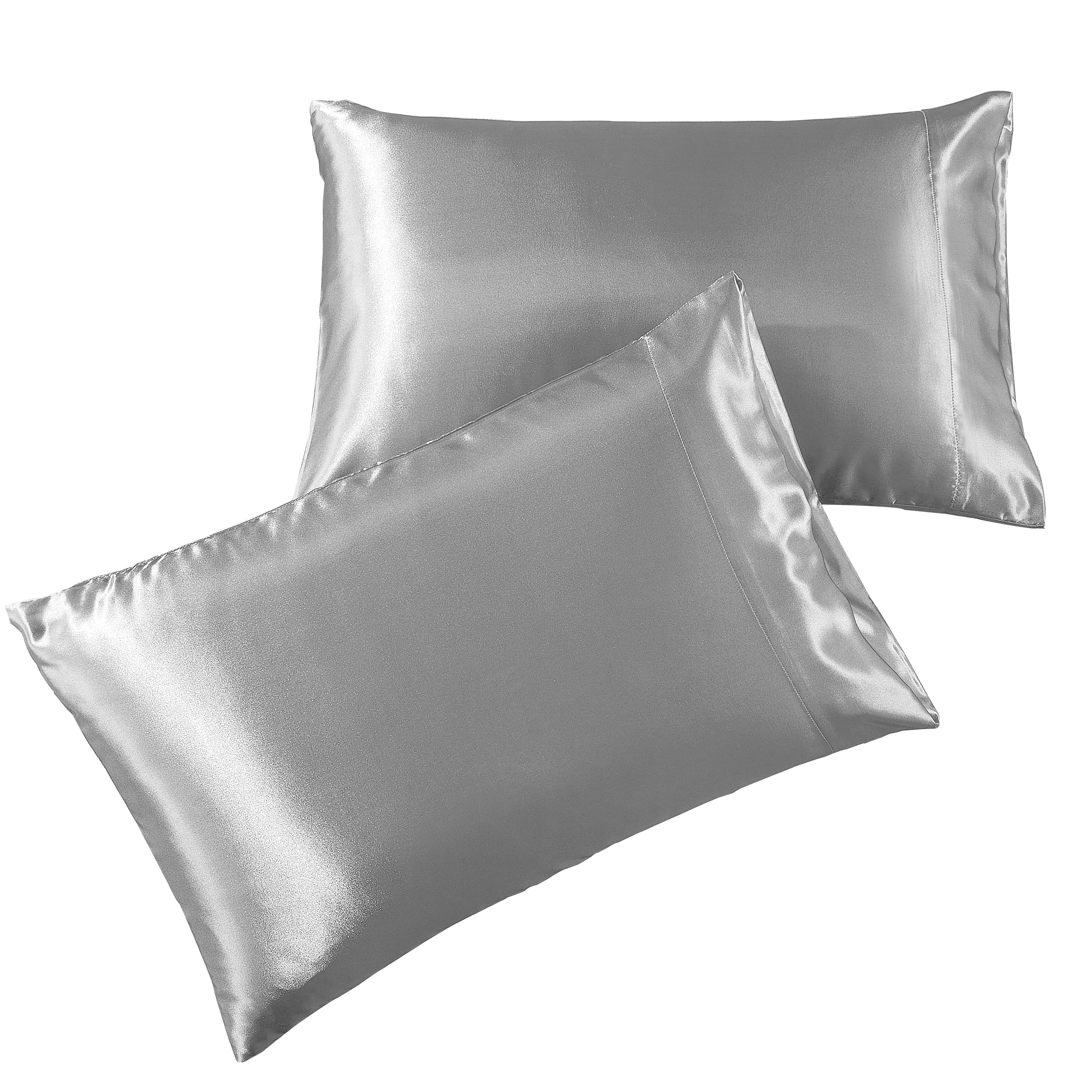 Satin Pillowcase Queen [2Pack, Grey] Hotel Luxury Silky Pillow Cases for Hair and Skin