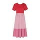 thumbnail image 5 of Puntoco Vestido De Mujer Con Cuello Redondo Y Manga Corta A Media Pantorrilla Con Bolsillos Dobles Y Estampado Geométrico Vestido De Manga Corta Con Cuello Redondo Rojo Xxl, 5 of 5