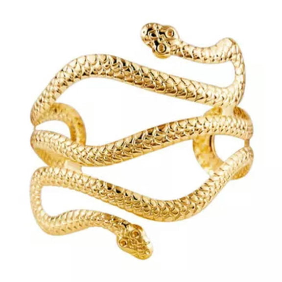 HOOUN Open Snake Upper Arm Bangle Bracelet Adjustable Arm Cuff Bangle Bracelets#-Gold