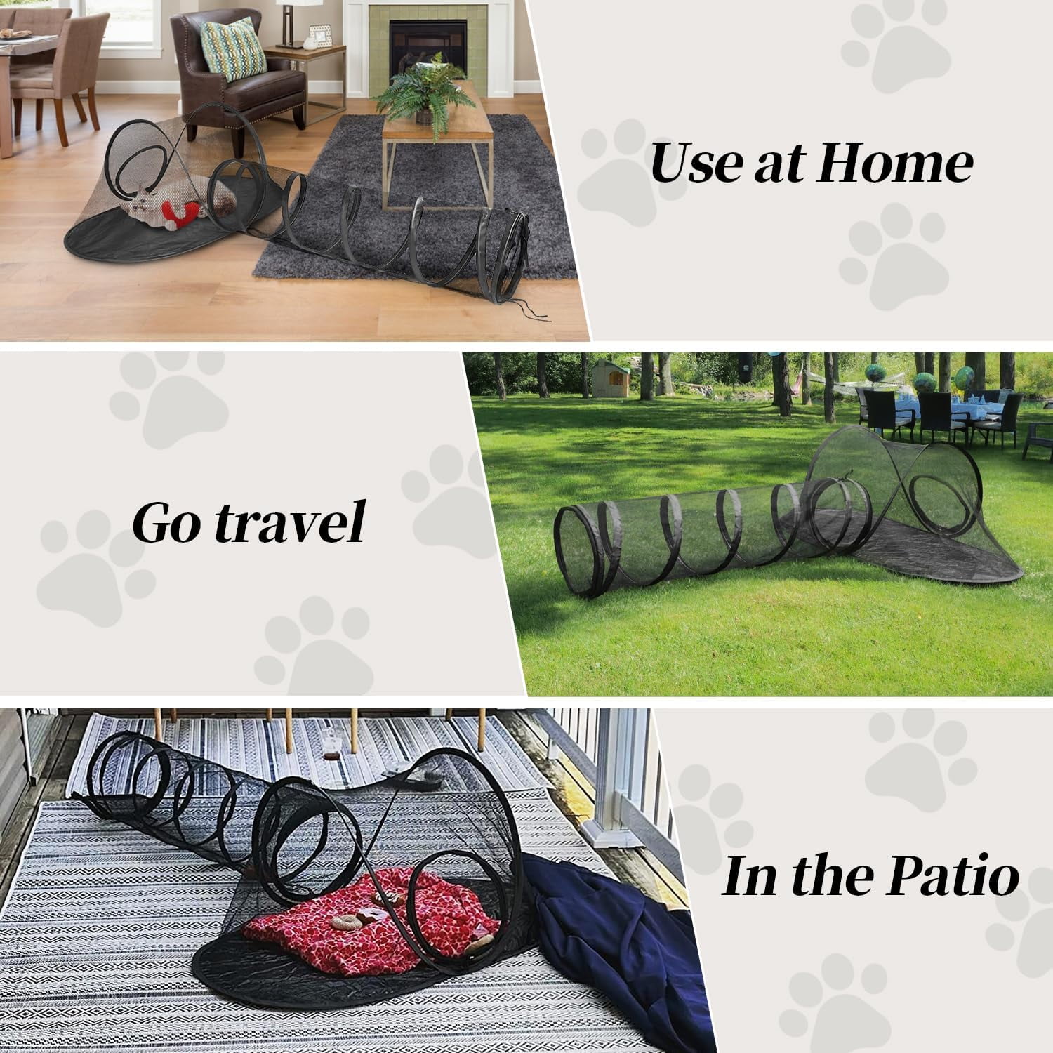 XH Cat Tent Outdoor, Pet Enclosure Tent Suitable for Cats and Small Animals, Indoor Playpen Portable Exercise Tent with Carry Bag(Pet Tent& Tunnel) S