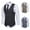 Dark Gray, variant on Classic Men's Waistcoat Slim Fit Tweed Wool Herringbone V Neck Double Breasted formal Vest for Wedding Groomsmen Black