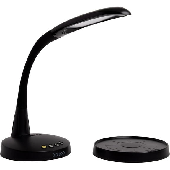 Stella GO 12W Portable Task Lamp, Dimmable, Custom Color Temperature, Adjustable, and Remote Controlled Modern Standing Lamp for Living Room, Bedroom, and Office Lighting (Black)