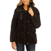 Isaac Mizrahi Ladies' Velvet Puffer Jacket, Black Large - NEW