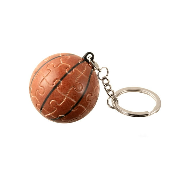 Llavero 3D, rompecabezas de baloncesto, accesorio deportivo creativo