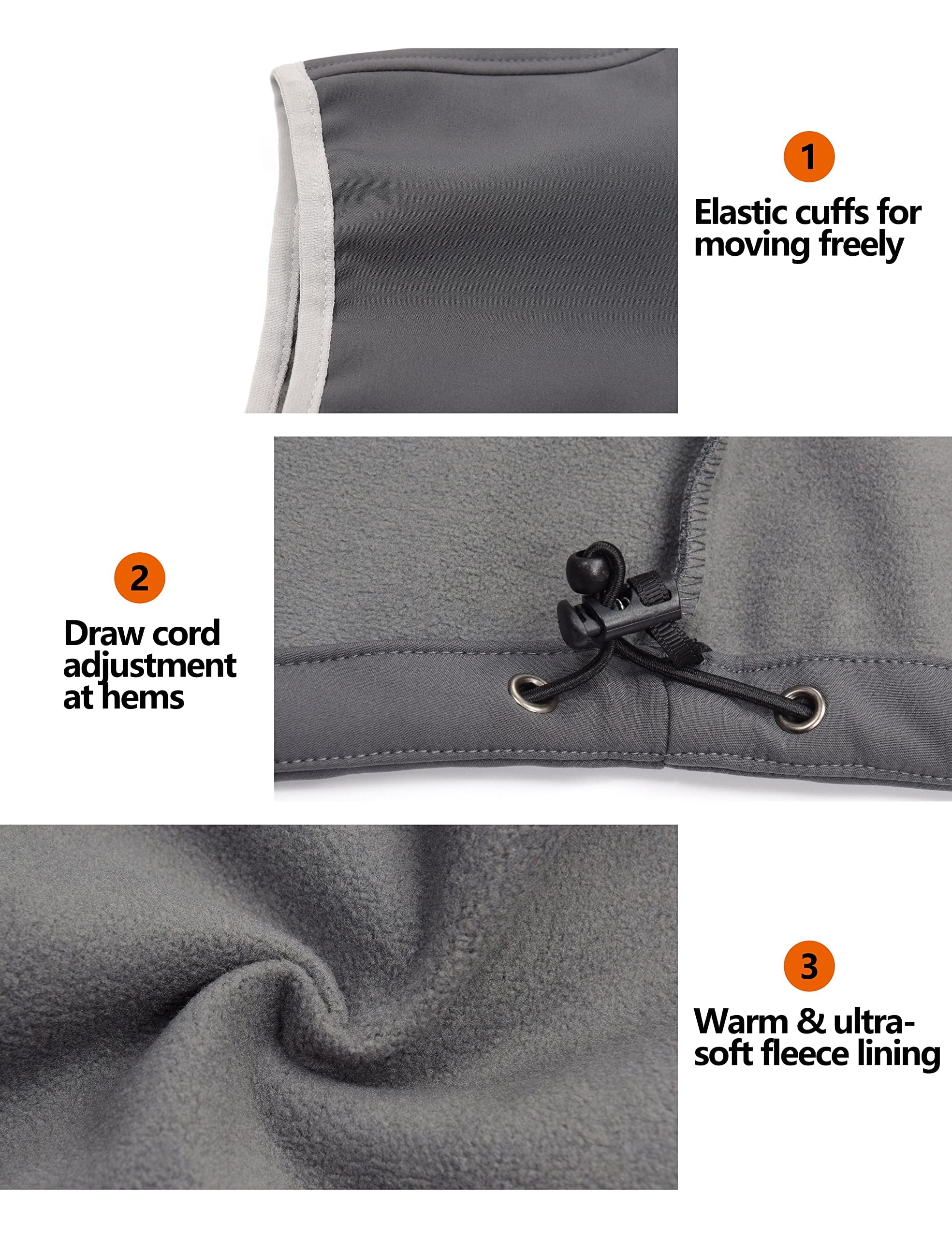 Little Donkey Andy Women's Windproof Sleeveless Jacket for Hiking Travel Golf Lightweight Fleece lined Softshell Vest Grey S