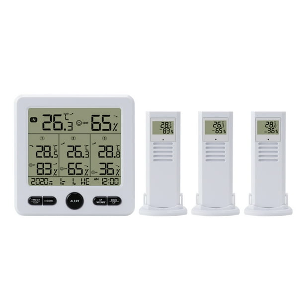 Moyic Termómetro digital para colgar en la pared de la del dormitorio, medidor de humedad y temperatura de retroiluminación LCD grande, Termómetros Blanco Moyic HA011250-02B