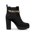 thumbnail image 3 of BLISSFUL STEP Women's Platform Chain Block High Heel Ankle Boots Black 9, 3 of 7