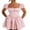 Pink, variant on Women Summer Short Sleeve Mini Dress Casual Solid Color Princess Dress Backless Corset A-Line Dress Party Dress for Beach Cocktail Streetwear