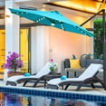 thumbnail image 1 of Costway 10ft Solar LED Cantilever Offset Patio Umbrella 360Degree Rotation Aluminum Turquoise, 1 of 7