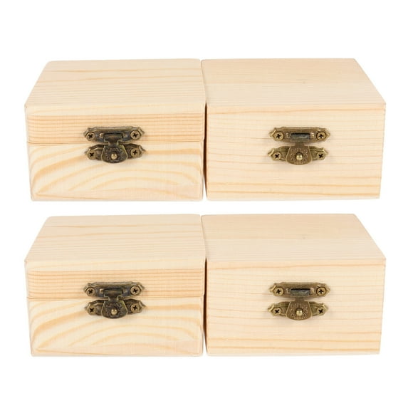 Shisuyan Trinket Boxes Women Craft Jewelry Boxes Wooden Lubricious 4Pcs 3.14x3.14x1.77in