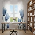 thumbnail image 2 of Blue Tulips Sheer Curtains for Living Room Bedroom, Flowers Minimalist Modern Art Light Filtering Sheer Curtain Rod Pocket Voile Window Treaments Drapes, 52 x 84 Inches, 2 of 9