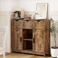 thumbnail image 6 of Storage Cabinets, Wooden Floor Cabinet with Drawers and Shelves Storage Cabinets, Accent Cabinet for Living Room, Bedroom, Bathroom Furniture Home Decor (Vintage), 6 of 8