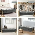 thumbnail image 5 of Aemeios 67" Velvet Storage Bench for Bedroom End of Bed with Double Lids Storage and Gold Legs, Dark Gray, 5 of 9