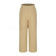 thumbnail image 3 of 2025 Women's New Casual Pants Elasticated High Waist Loose Pants Women's Solid Color Wide Leg Pants Tan Dress Pants for Women Womens Elastic Belted High Waist Casual Loose Long Pants with Pocket, 3 of 4
