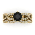 thumbnail image 2 of Clara Pucci 18K Yellow Gold 1.57 Natural Onyx Engraveable Engagement Ring + Wedding Band Set, 2 of 7