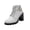 Dark Gray, variant on Shrysg Women's Casual Ankle Boots with Side Zipper Thick Mid Heels Lace Up Buckle Platform Shoes Comfortable Fashion Footwear Blue