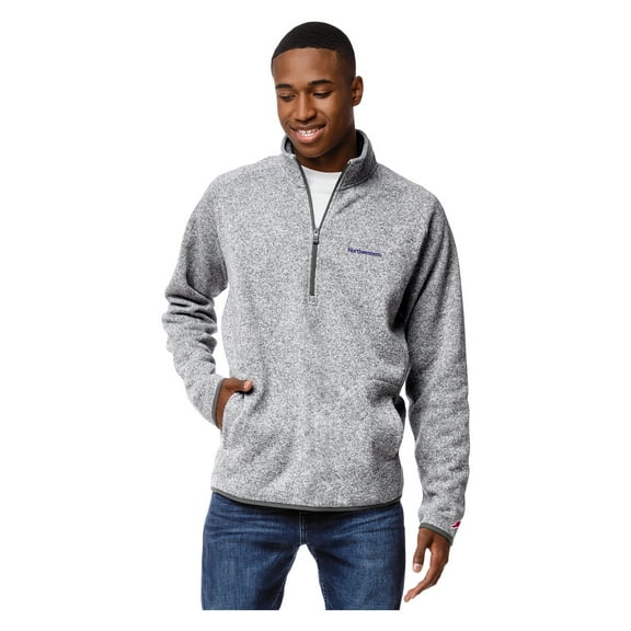 Men's League Collegiate Wear Heather Gray Northwestern Wildcats Saranac Quarter-Zip Pullover