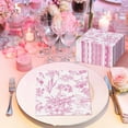 thumbnail image 4 of 200 Pcs Pink Floral Paper Napkins Bulk Disposable Guest Hand Towels for Bathroom Pink and White Cocktail Beverage Dinner Napkins for Wedding Bridal Shower Baby Shower Birthday Table Party Supplies, 4 of 13