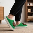 thumbnail image 4 of Smile Face Slippers for Women and Men Retro Comfy PU Leather Slip-On House Shoes with Memory Foam Warm Soft Flat Slides for Indoor & Outdoor, 4 of 5