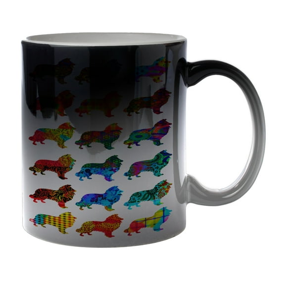 KuzmarK Black Heat Morph Color Changing Coffee Cup Mug 11 Ounce - Collie Dog Pretty