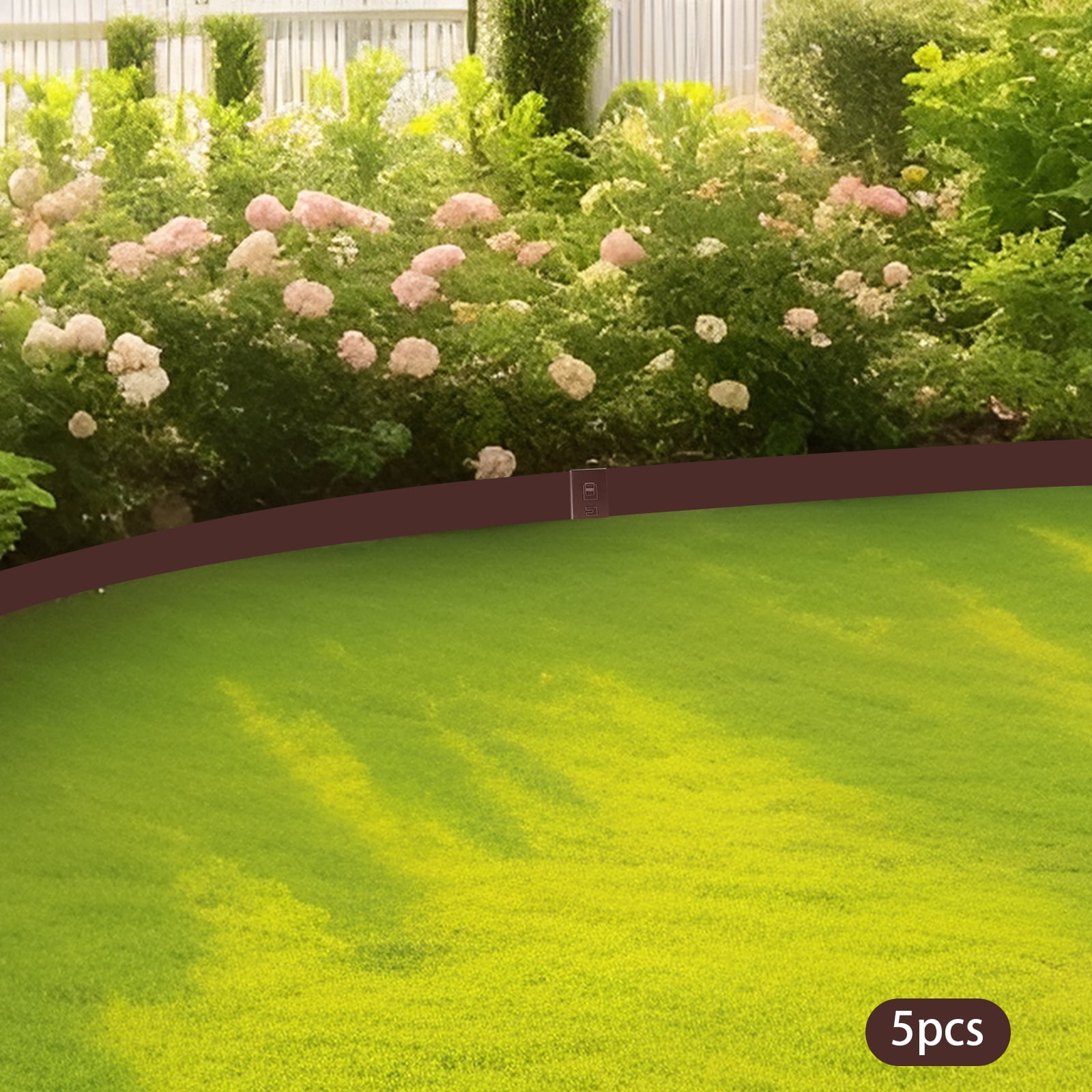 39in Landscaping Edgings 5 PCS Brown Metal Lawn Edging Steel Garden Border for Gardens, Paths, Lawns, And Outdoor Patios