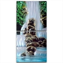 Metal Artscape MA10066 24 X 47 in. Cool Cascades 3-Panel Handmade Metal Wall Art
